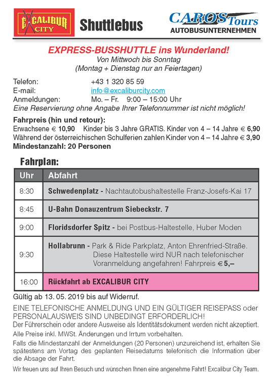 preisliste excalibur city bus
